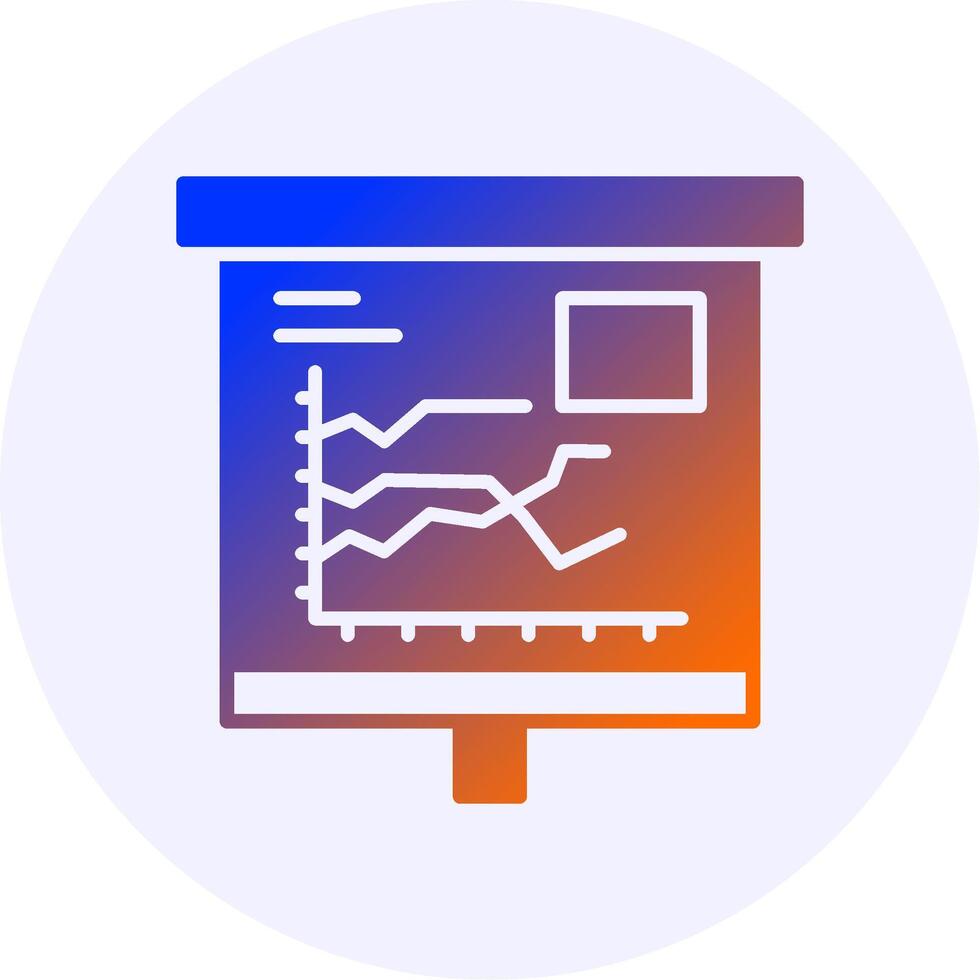 Filled Graph Icon Minimal Gradient Style vector