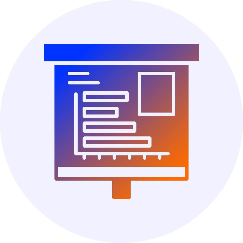 Horizontal Bar Chart Icon Minimal Gradient Style vector