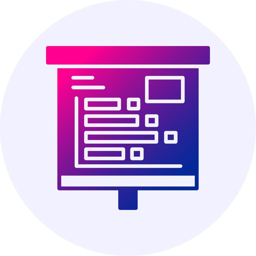 Horizontal Bars showing Icon Minimal Gradient Style vector