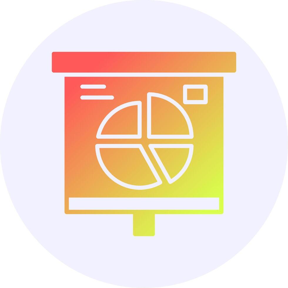 Pie Chart Icon Gradient Style Design vector