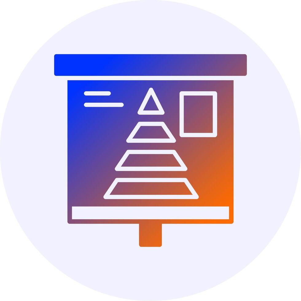 Pyramid Chart Icon Minimal Gradient Style vector