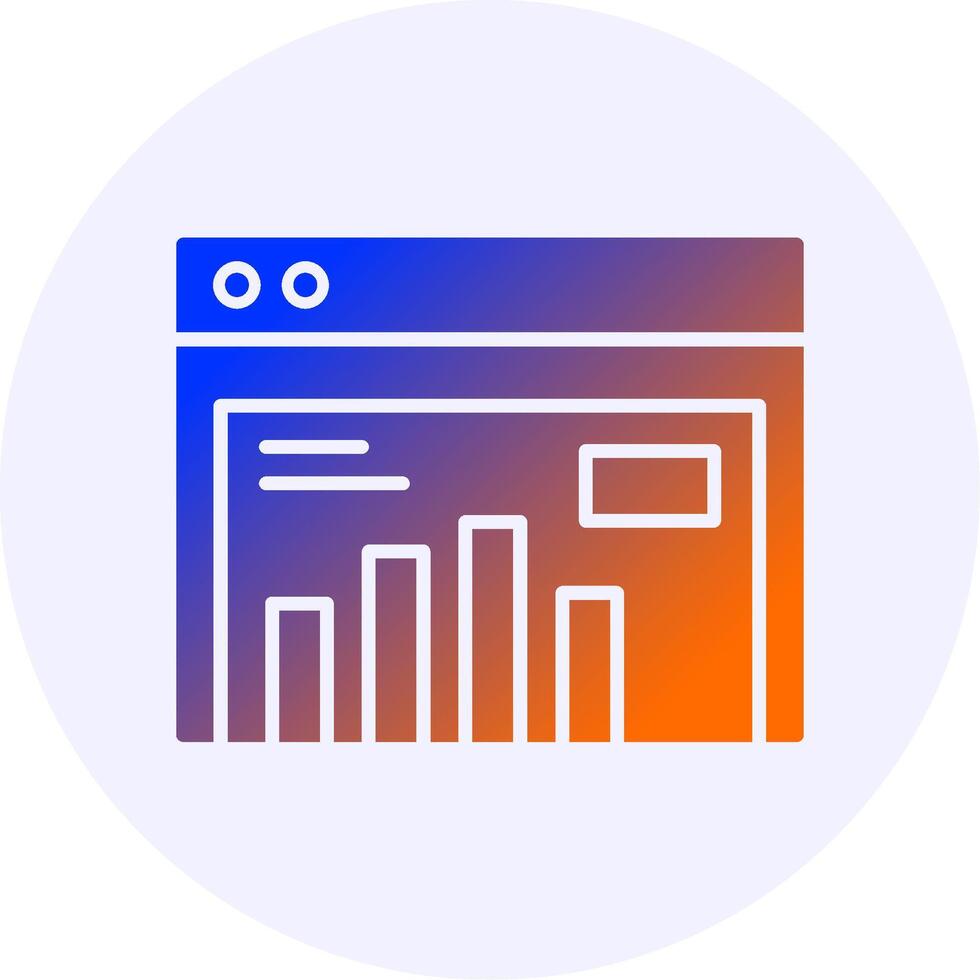 Website Statistics Icon Minimal Gradient Style vector