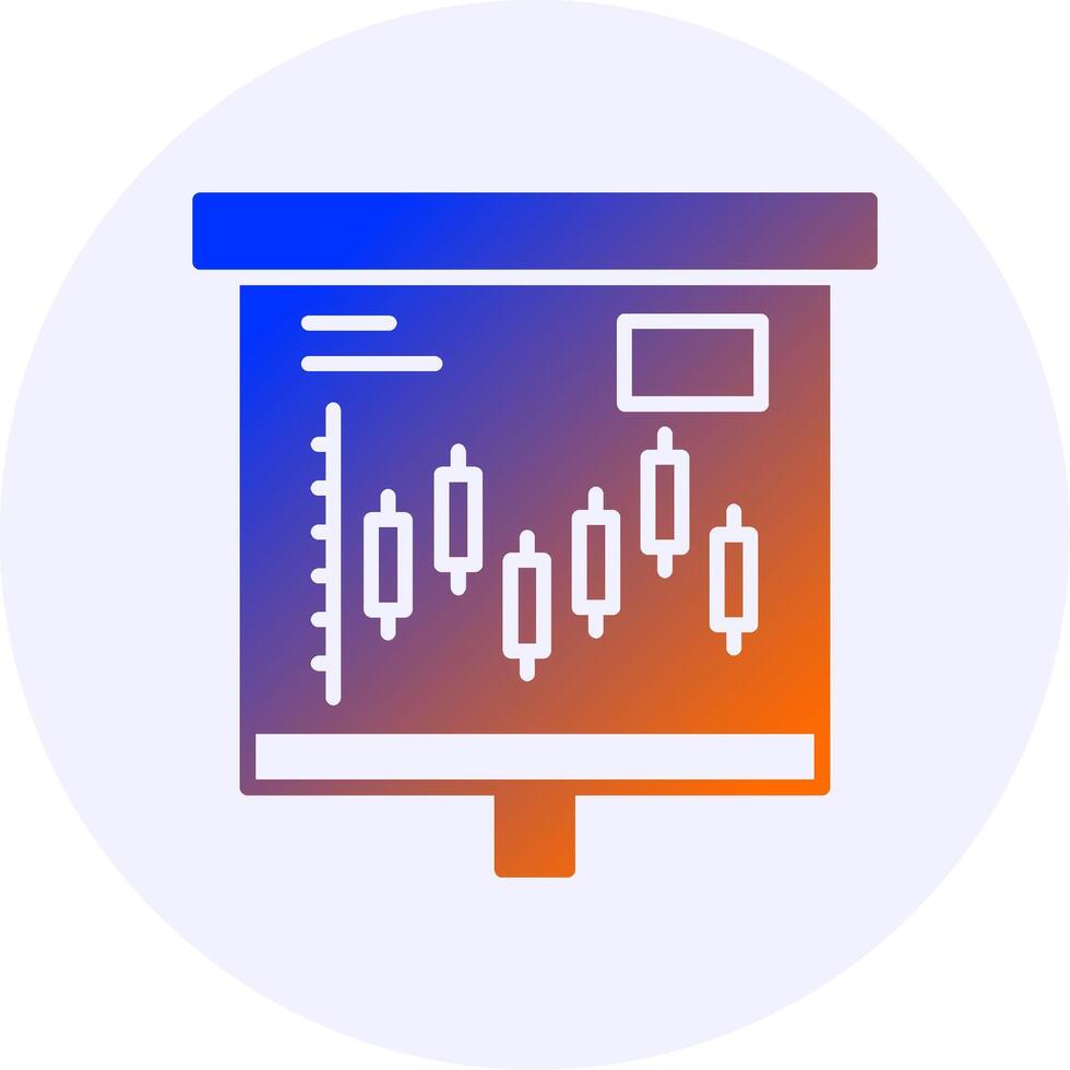 Candlestick Icon Minimal Gradient Style vector