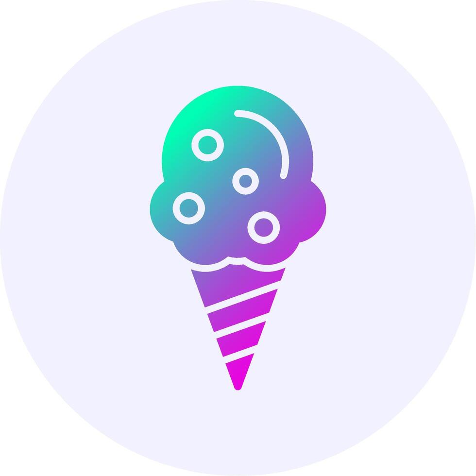 Ice cream cone Icon Minimal Gradient Style vector