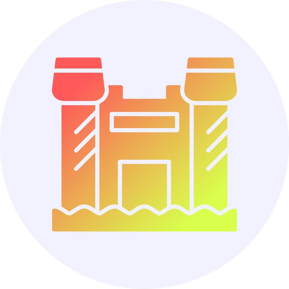 Sandcastle Icon Minimal Gradient Style vector