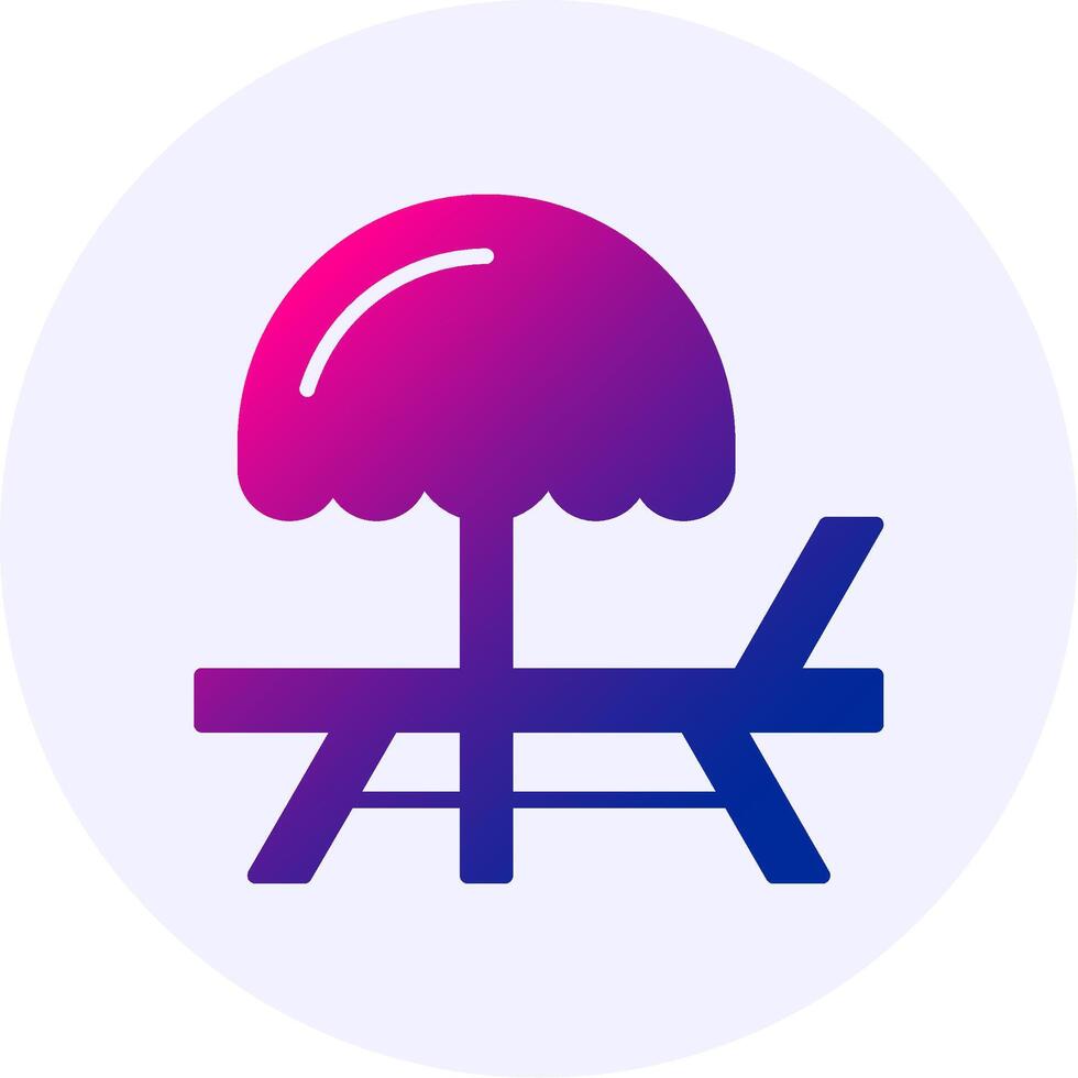 Beach chair Icon Minimal Gradient Style vector