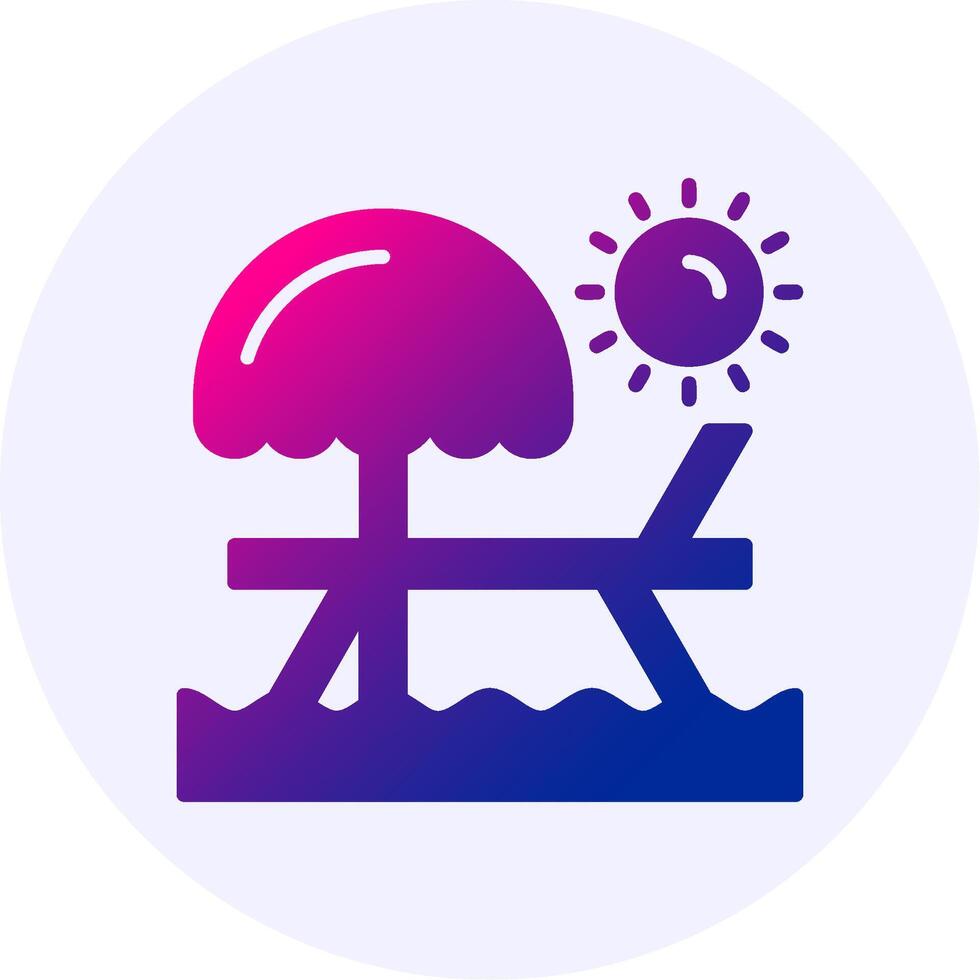 Seashore Icon Minimal Gradient Style vector