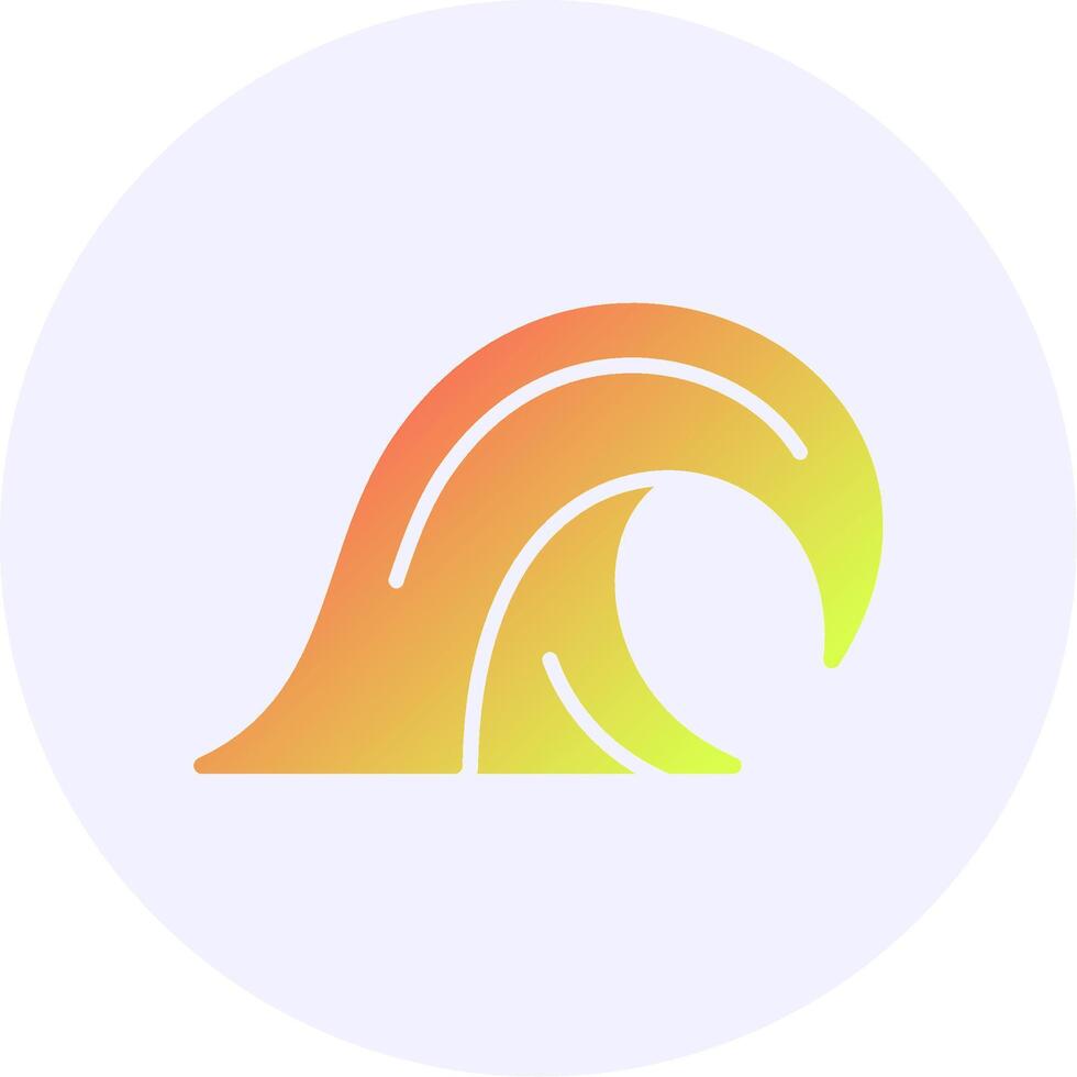 Waves Icon Minimal Gradient Style vector