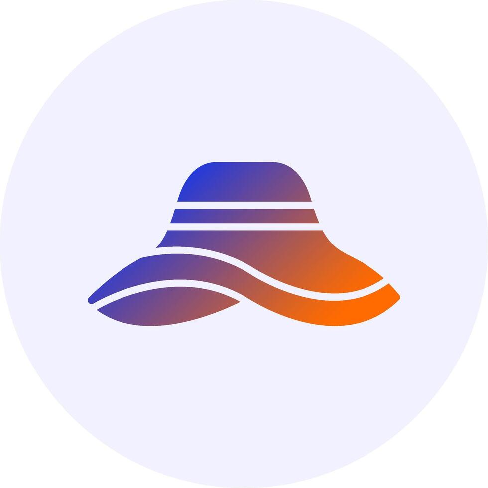 Sun hat Icon Minimal Gradient Style vector