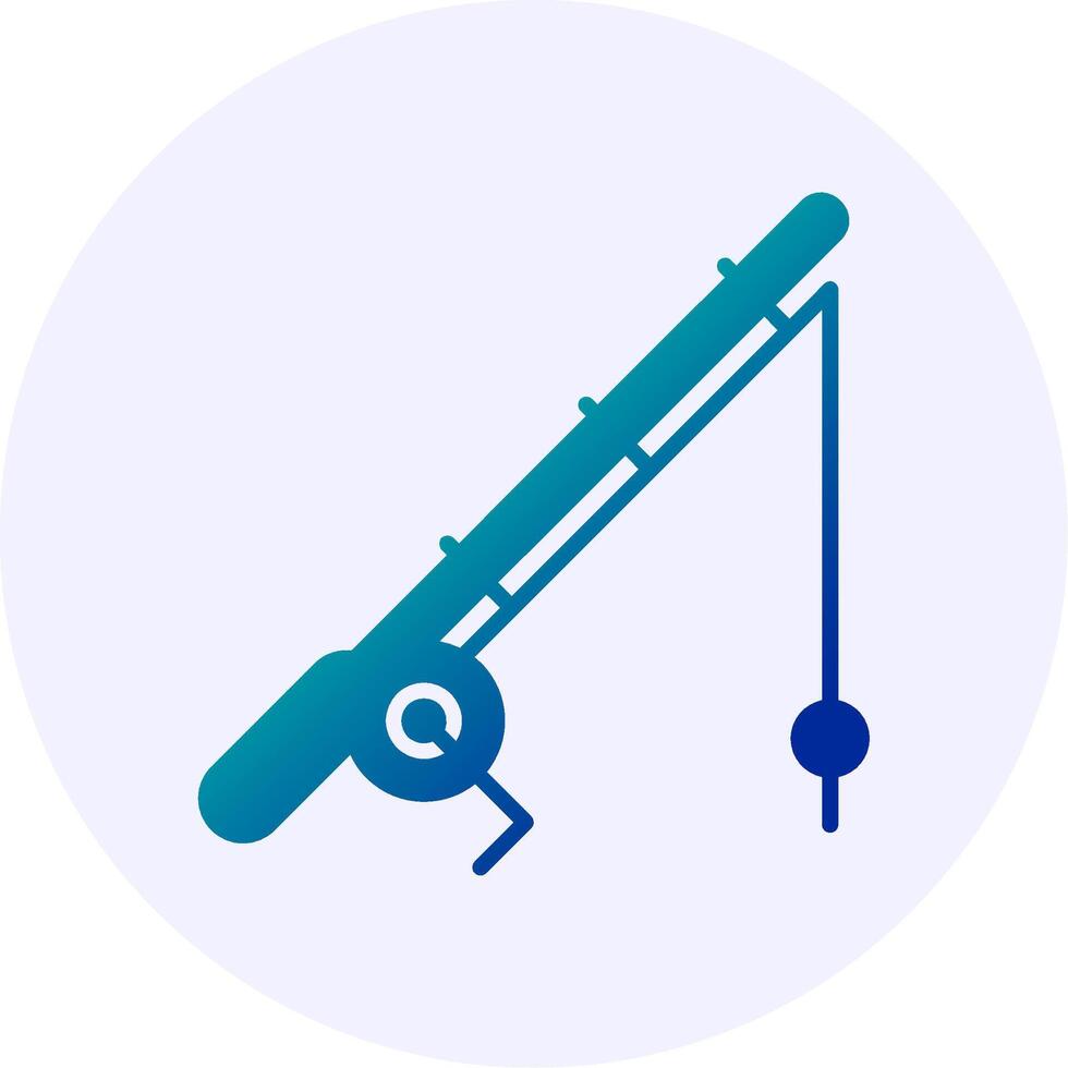 Fishing rod Icon Minimal Gradient Style vector
