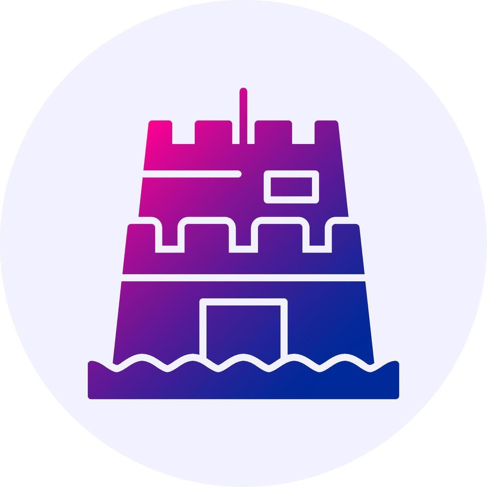 Sand sculpture Icon Minimal Gradient Style vector