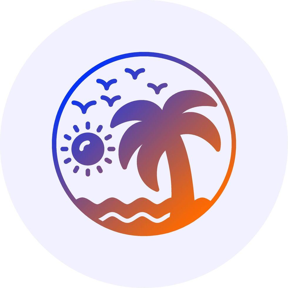 Beach painting Icon Minimal Gradient Style vector