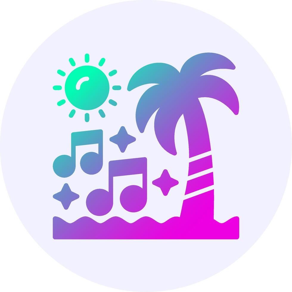 Beach music festival Icon Minimal Gradient Style vector