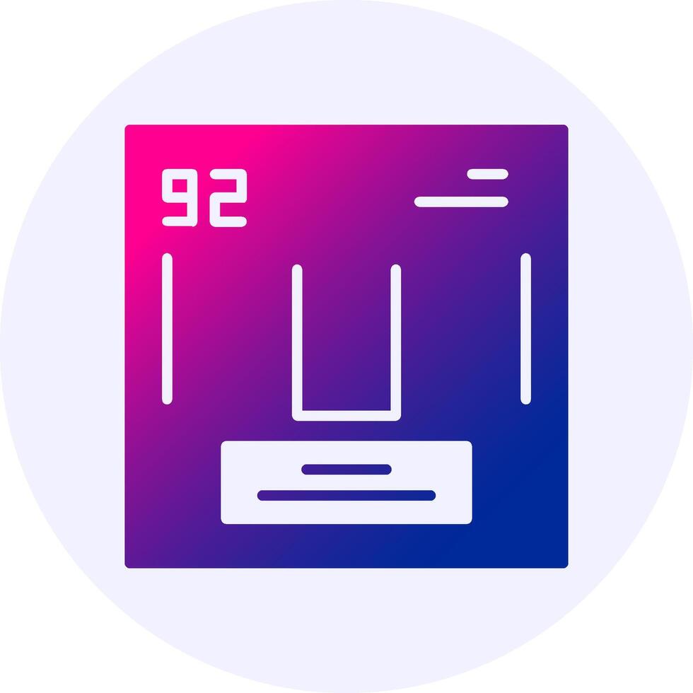 Uranium Chemical Icon Minimal Gradient Style vector