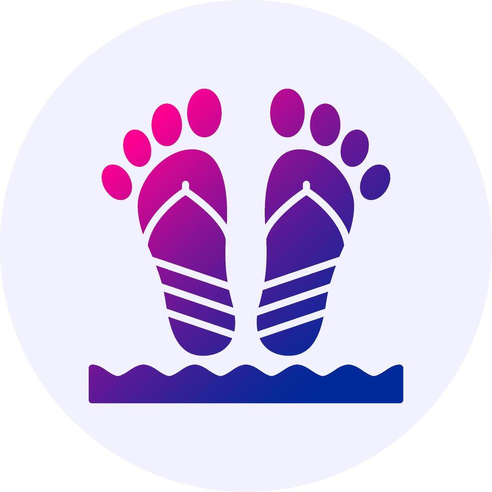 Beach walk Icon Minimal Gradient Style vector