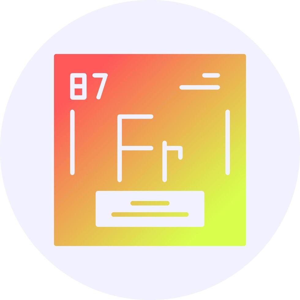 Francium Chemical Icon Minimal Gradient Style vector