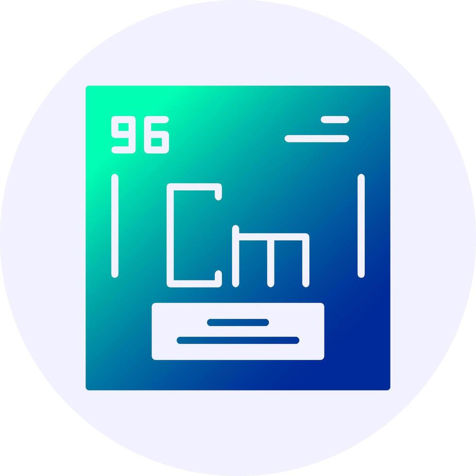 Curium Chemical Icon Minimal Gradient Style vector