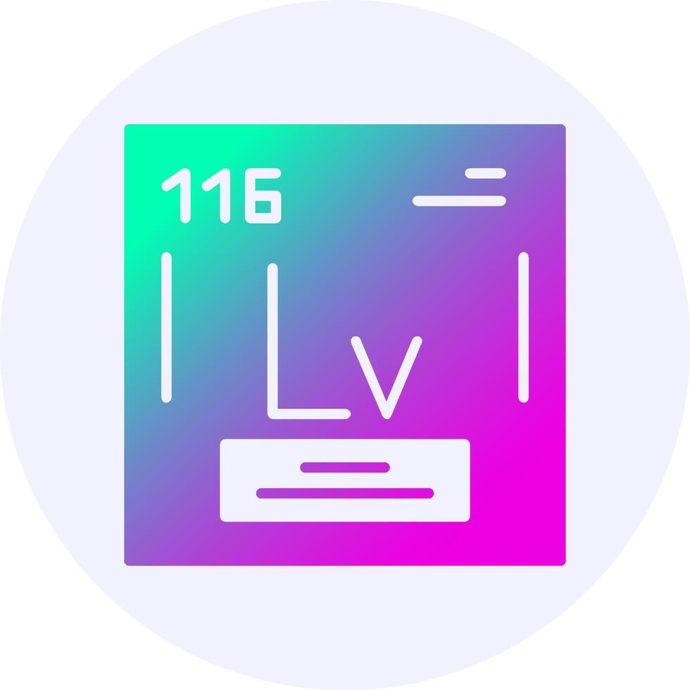 Livermorium Chemical Icon Minimal Gradient Style vector