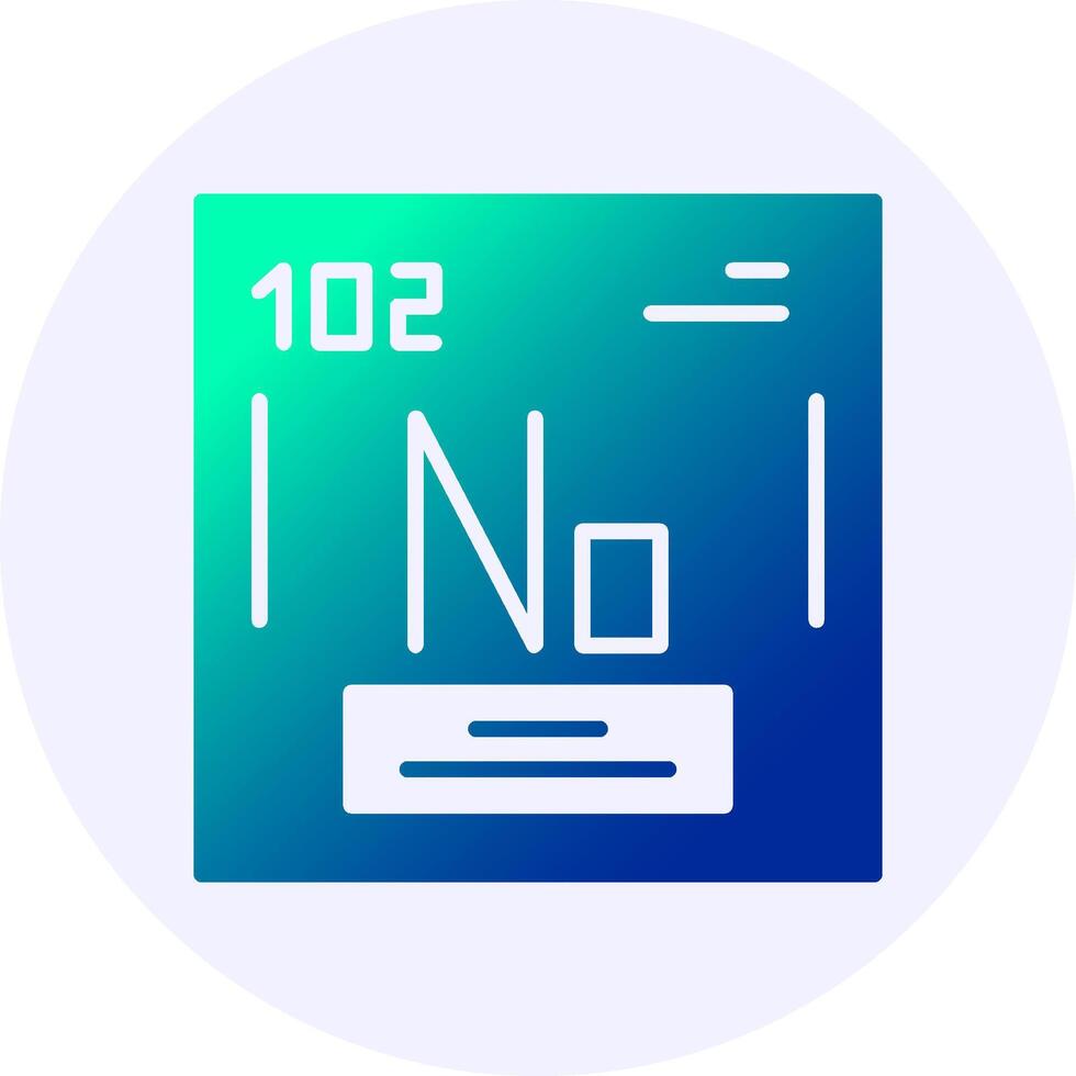 Nobelium Chemical Icon Minimal Gradient Style vector