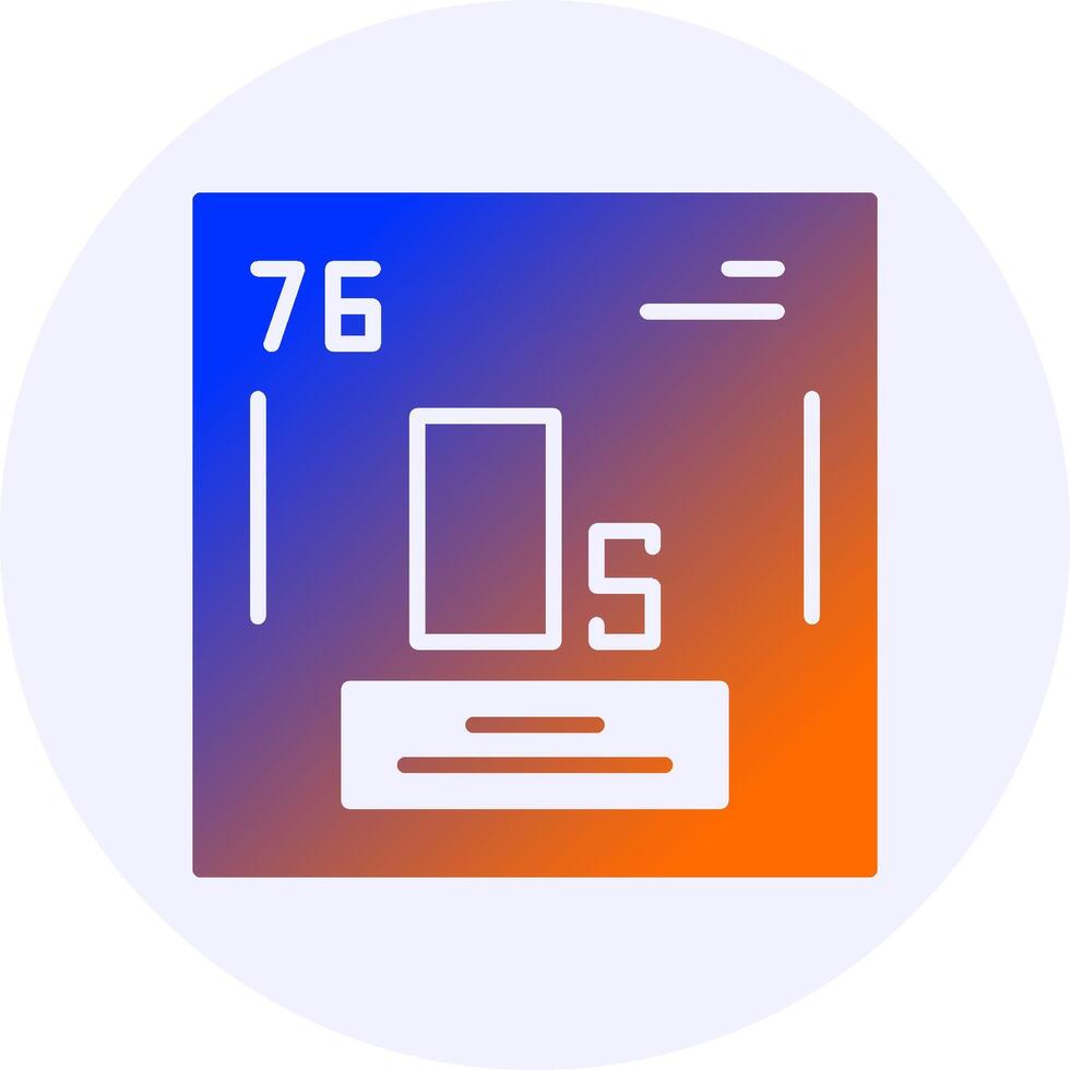 Osmium Chemical Icon Minimal Gradient Style vector
