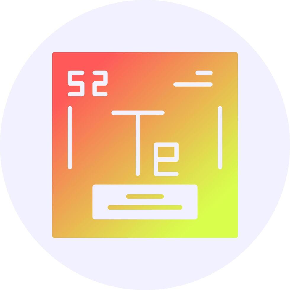 Tellurium Chemical Icon Minimal Gradient Style vector