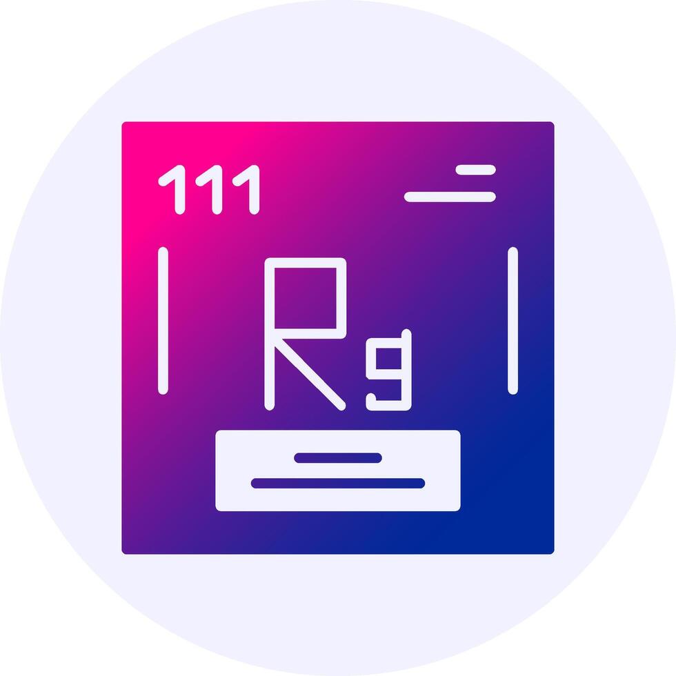 Roentgenium Chemical Icon Minimal Gradient Style vector
