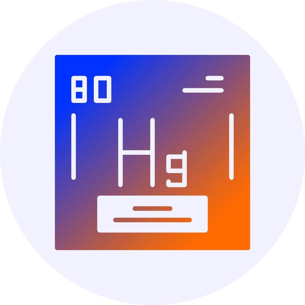 Mercury Chemical Icon Minimal Gradient Style vector