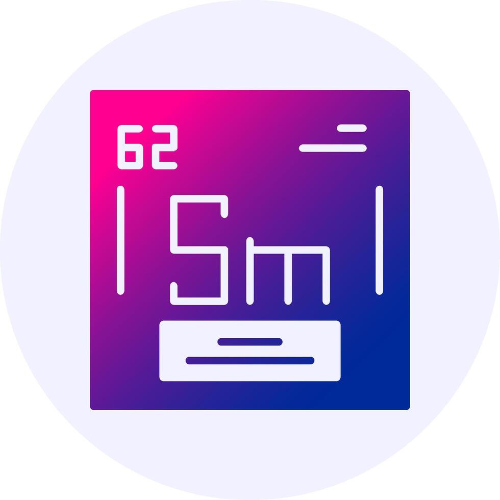 Samarium Chemical Icon Minimal Gradient Style vector