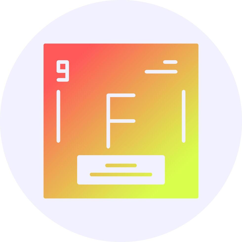 Fluorine Chemical Icon Minimal Gradient Style vector