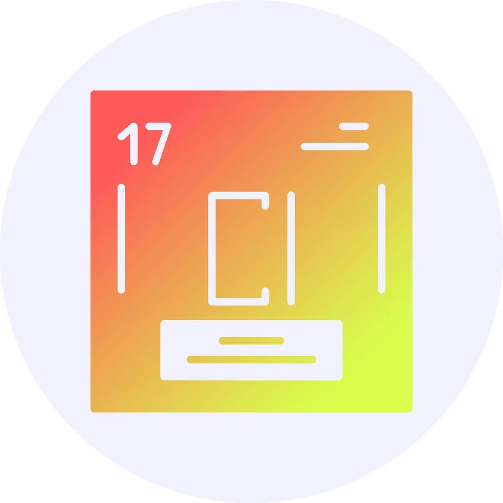Chlorine Chemical Icon Minimal Gradient Style vector