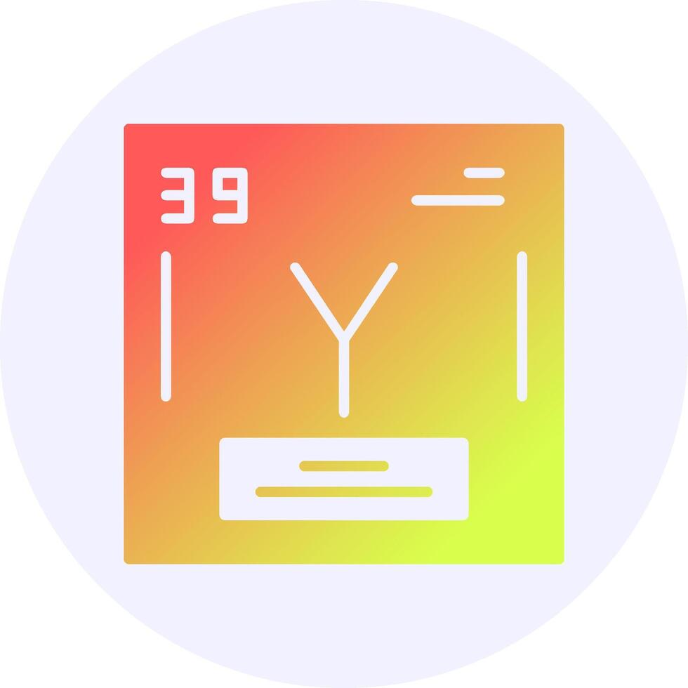 Yttrium Chemical Icon Minimal Gradient Style vector