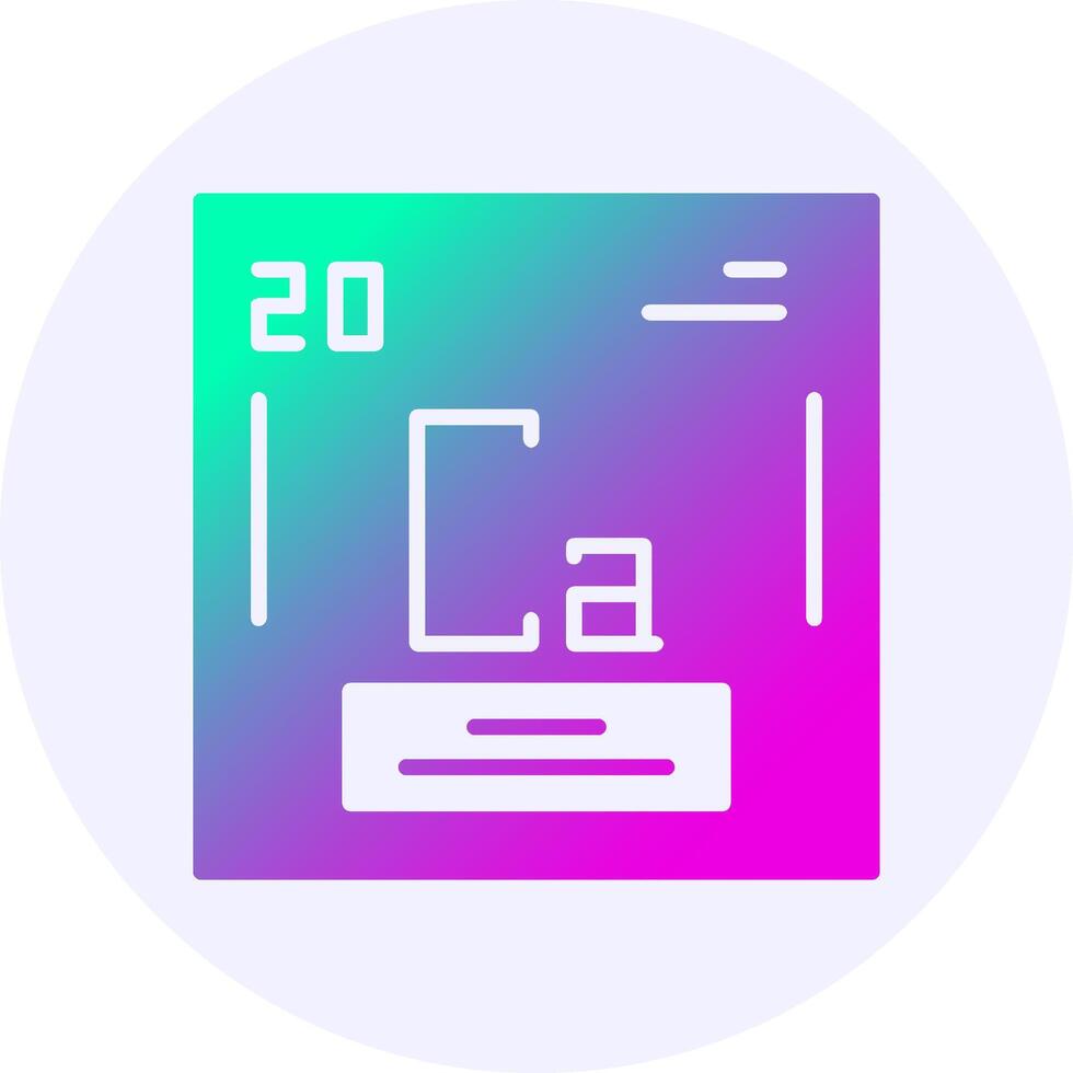 Calcium Chemical Icon Minimal Gradient Style vector
