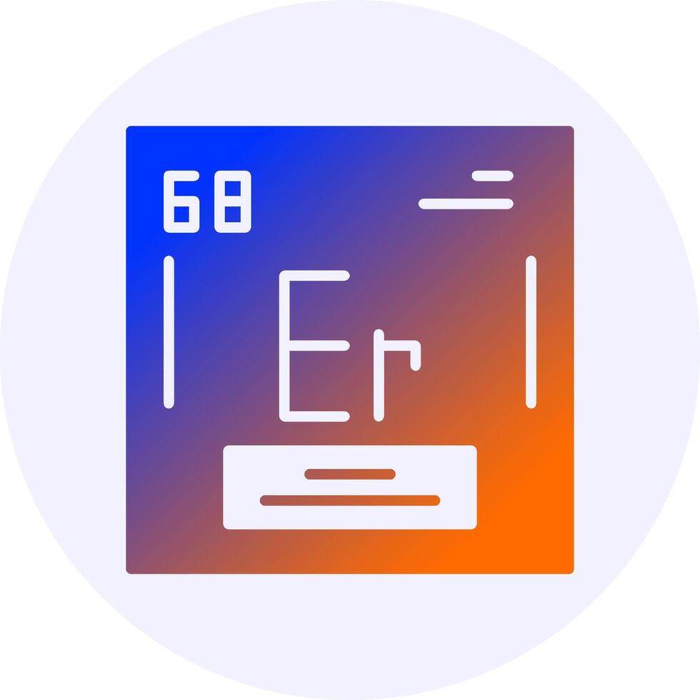 Erbium Chemical Icon Minimal Gradient Style vector