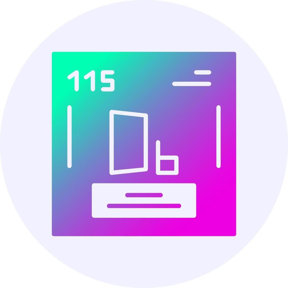 Dubnium Chemical Icon Minimal Gradient Style vector