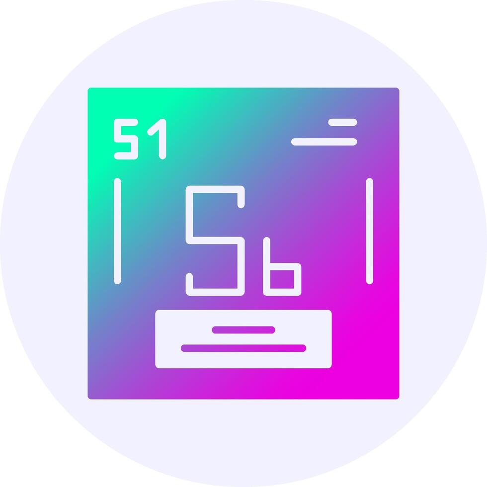 Antimony Chemical Icon Minimal Gradient Style vector