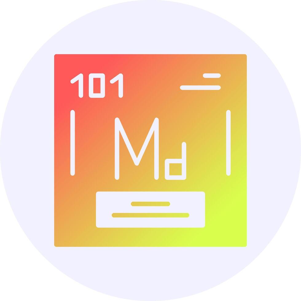 Mendelevium Chemical Icon Minimal Gradient Style vector