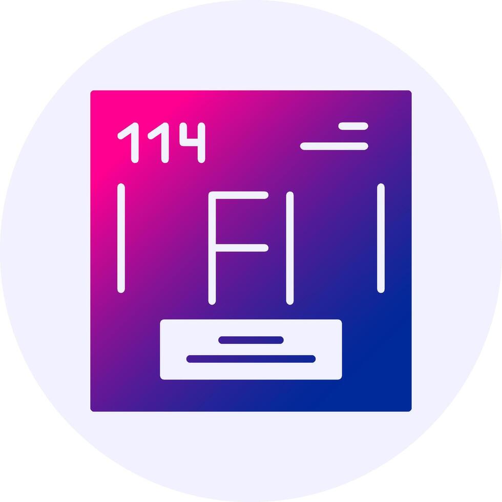 Flerovium Chemical Icon Minimal Gradient Style vector