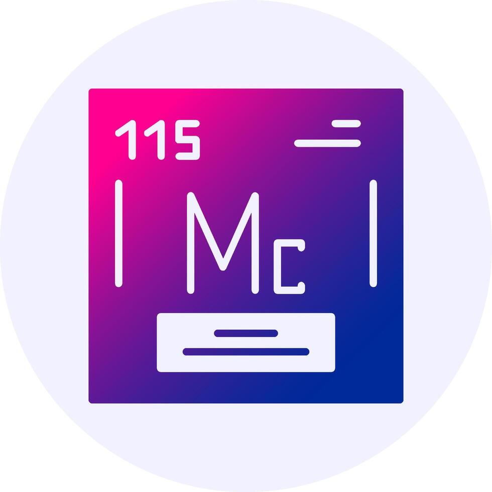 Moscovium Chemical Icon Minimal Gradient Style vector