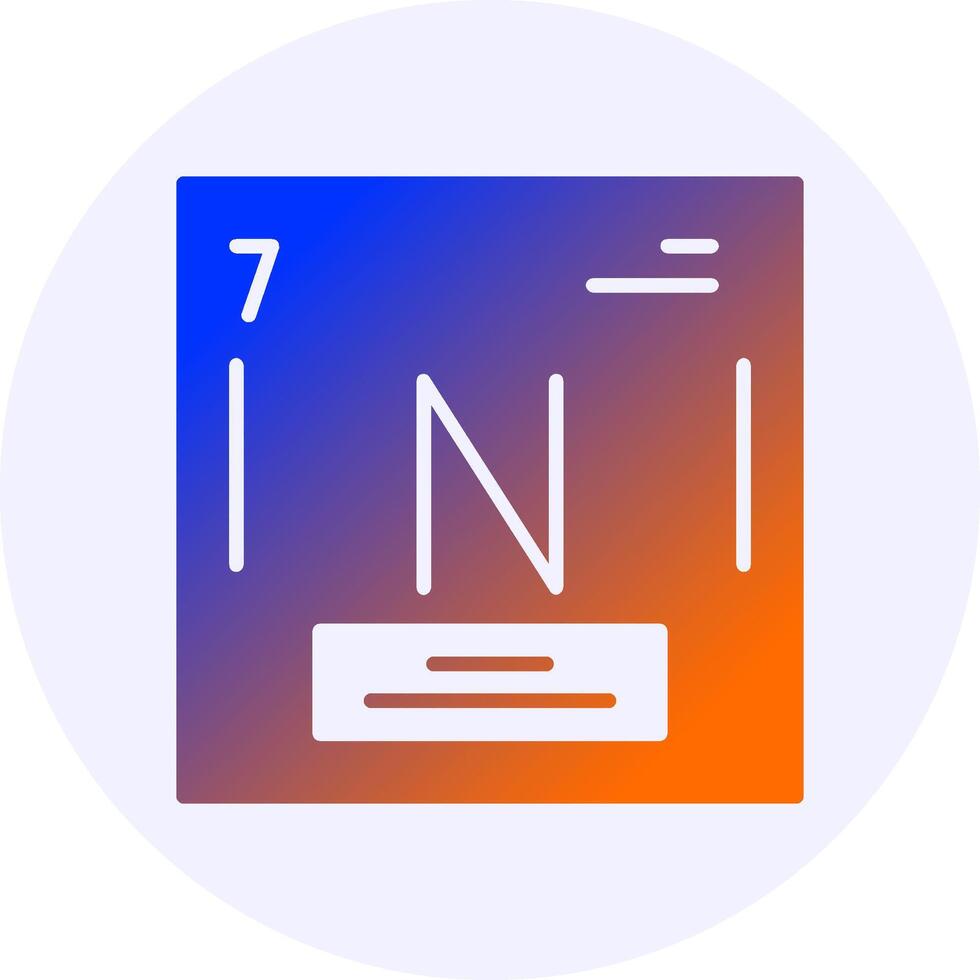 Nitrogen Chemical Icon Minimal Gradient Style vector