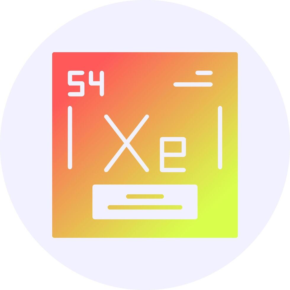 Xenon Chemical Icon Minimal Gradient Style vector