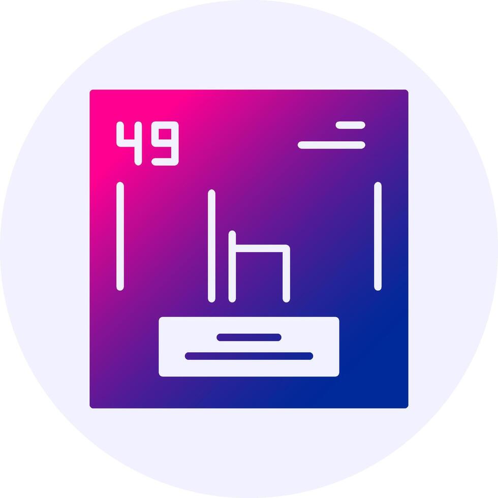 Indium Chemical Icon Minimal Gradient Style vector