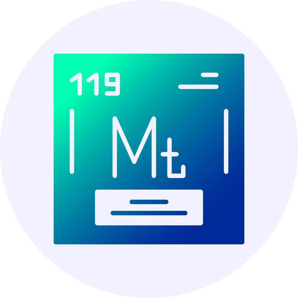 Meitnerium Chemical Icon Minimal Gradient Style vector