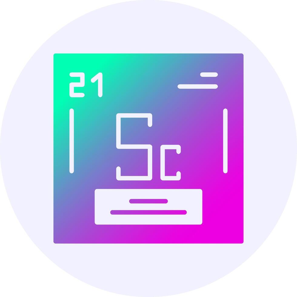 Scandium Chemical Icon Minimal Gradient Style vector