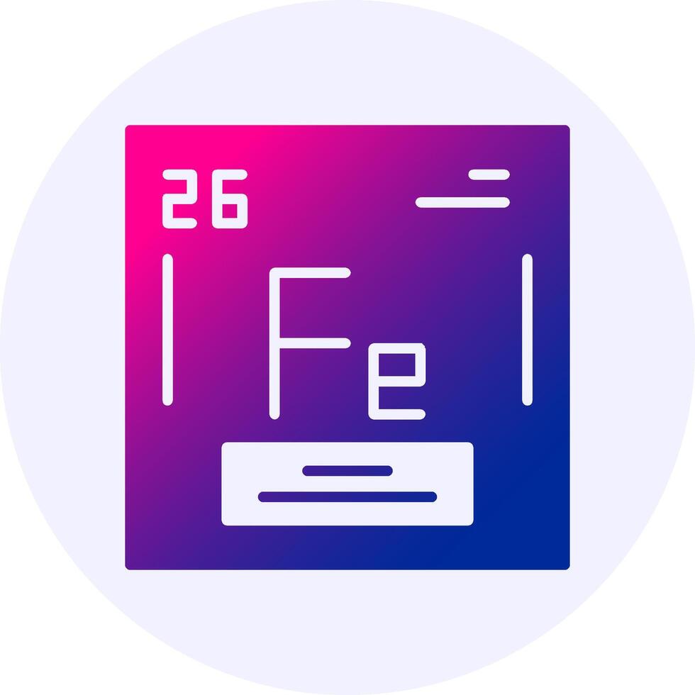Iron Chemical Icon Minimal Gradient Style vector