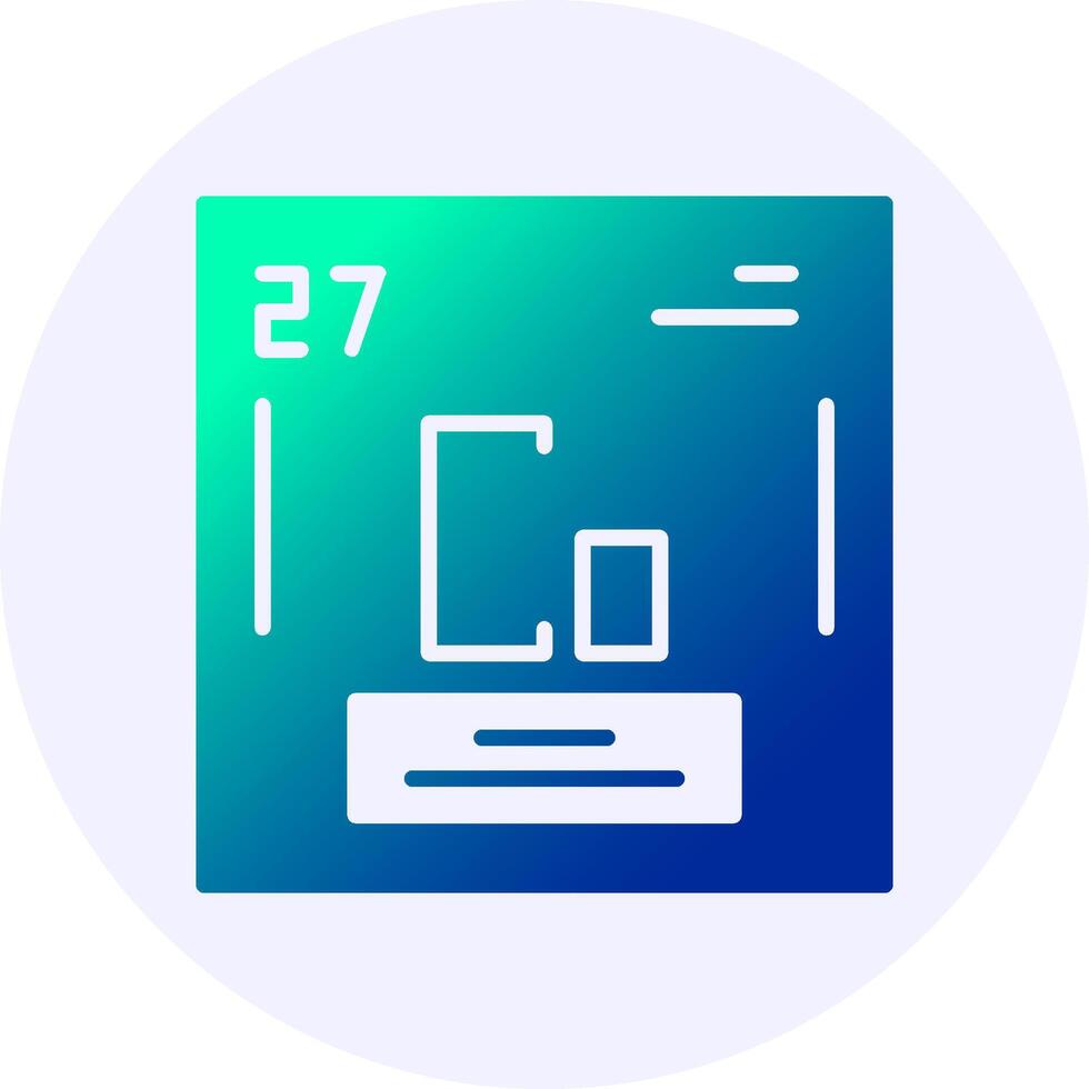 Cobalt Chemical Icon Minimal Gradient Style vector