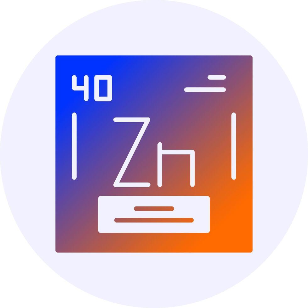 Zirconium Chemical Icon Minimal Gradient Style vector