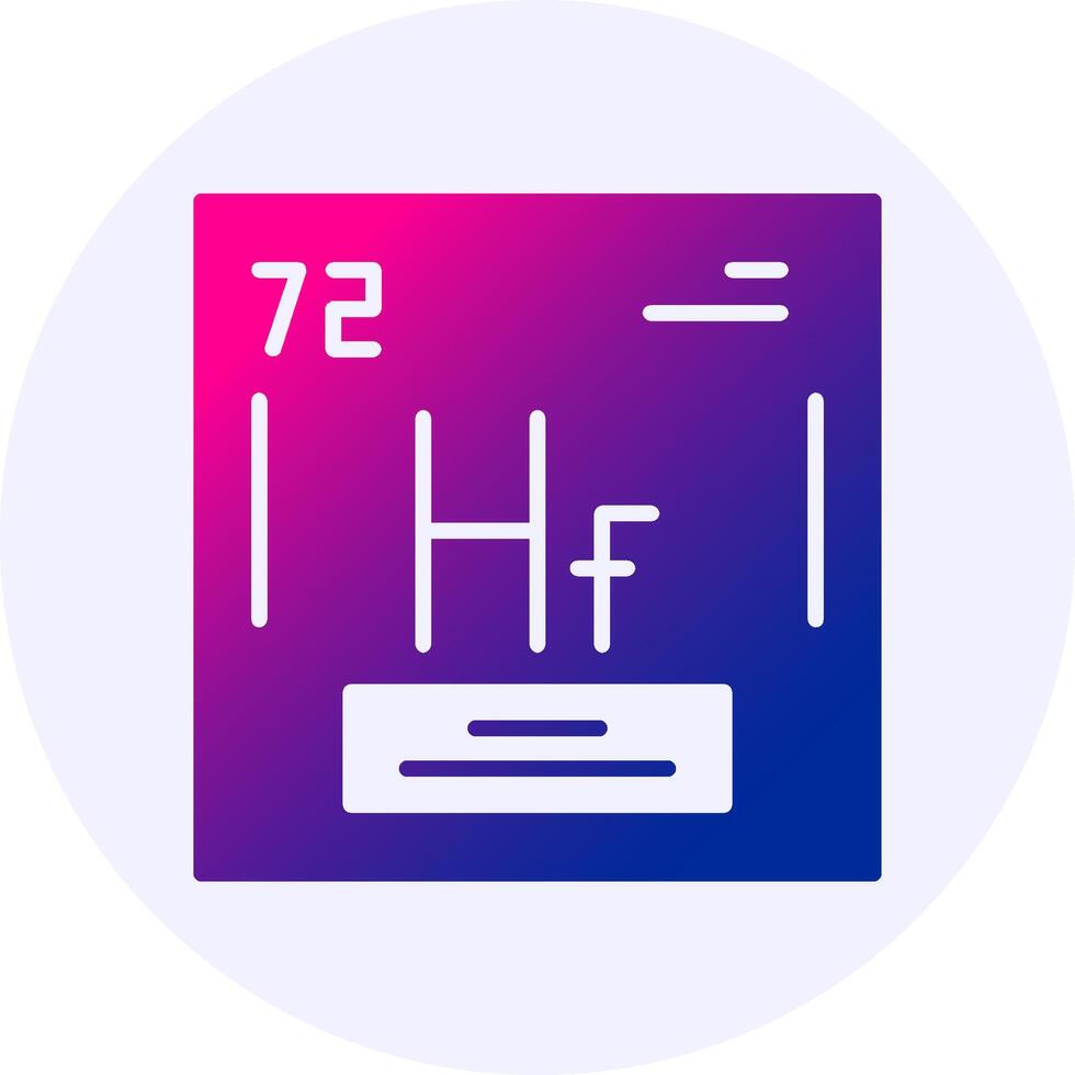 Hafnium Chemical Icon Minimal Gradient Style vector