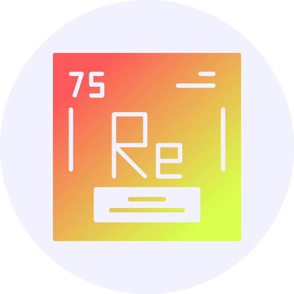 Rhenium Chemical Icon Minimal Gradient Style vector