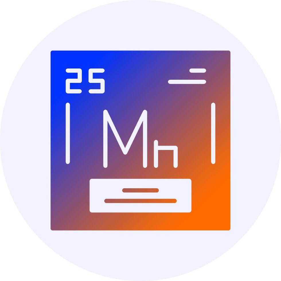 Manganese Chemical Icon Minimal Gradient Style vector