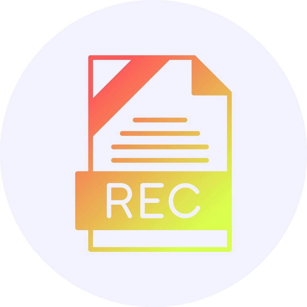 REC Format Solid Icon Minimal Gradient Style vector